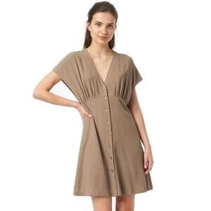 Samsoe Samsoe Women Brown Viscose Valerie Button Front Casual Dress Size M